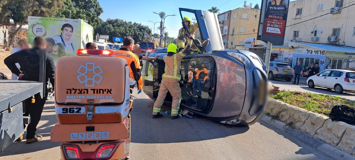 רכב התהפך ברחוב שדרות לכיש